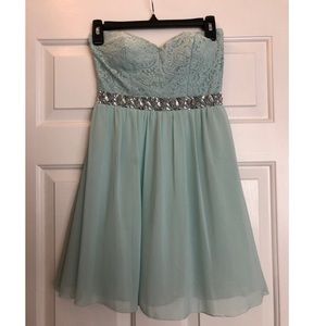 Mint strapless dress
